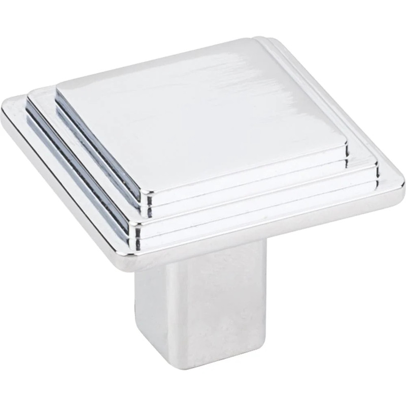 Calloway Large Square Knob, 1-1/4" O.L., Polished Chrome
